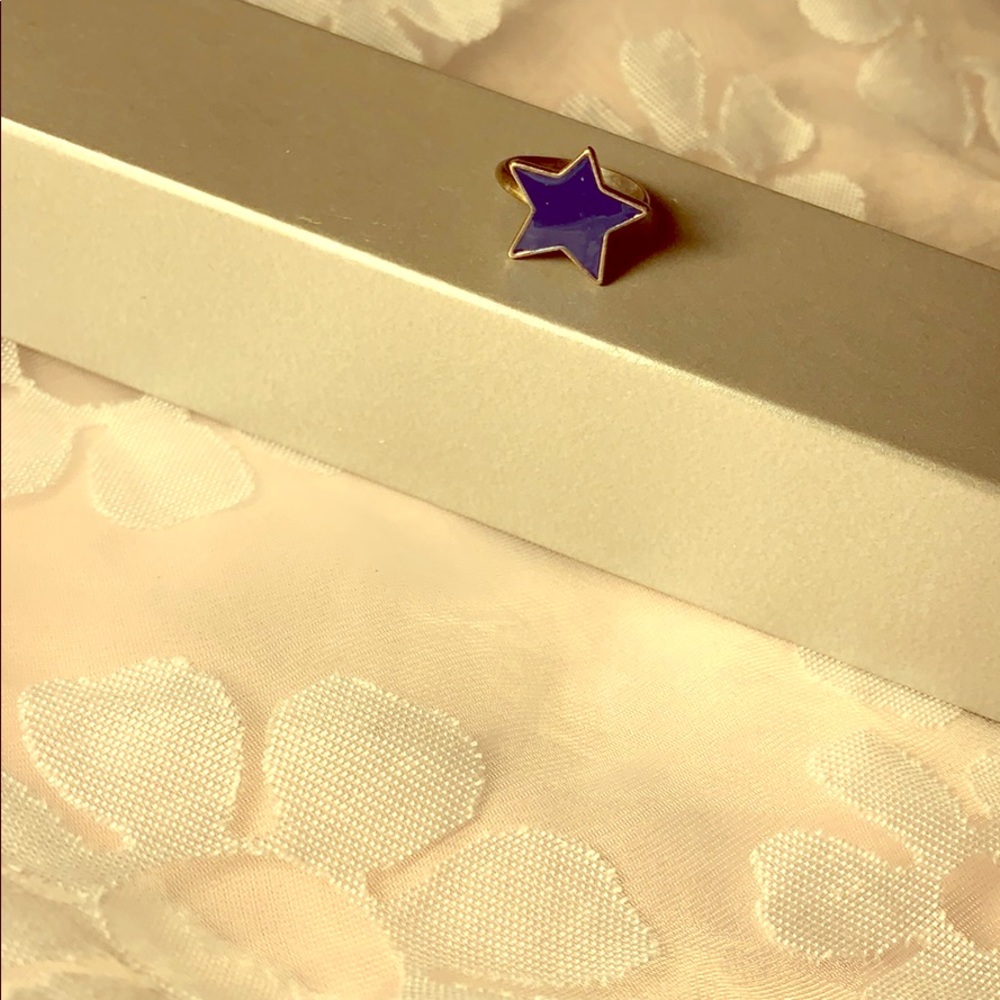 Blue sliver star ring